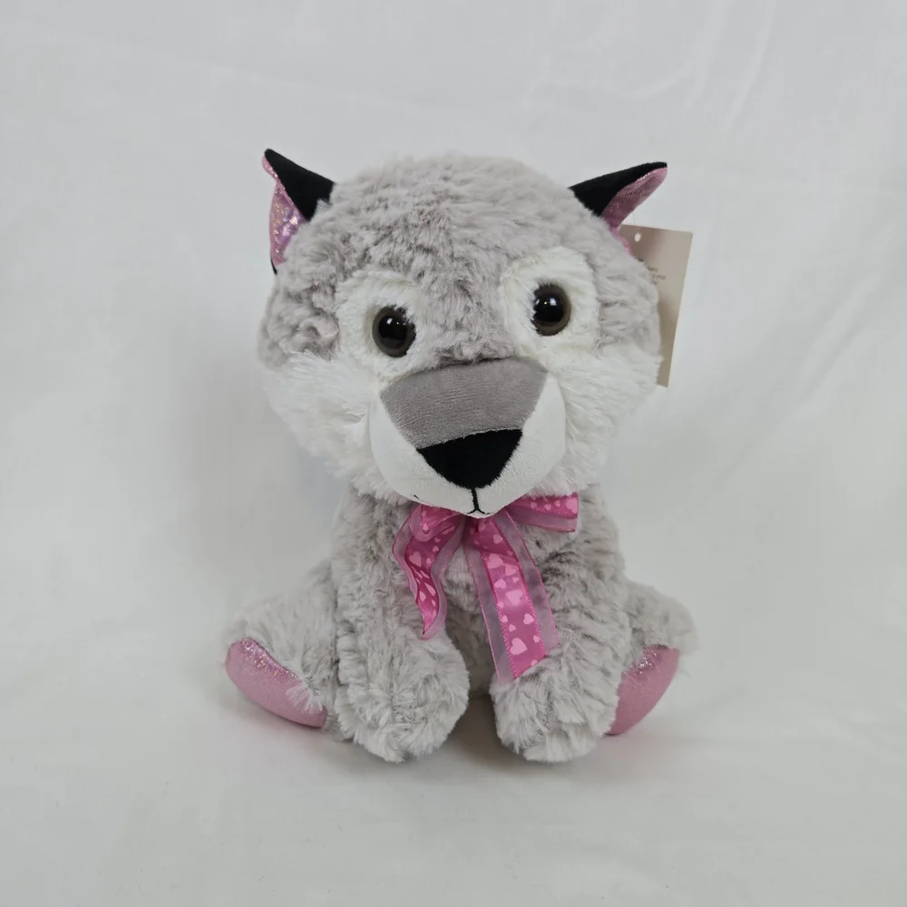 Homerbest‎ Gray Pink Shimmer Accents Heart Bow 9